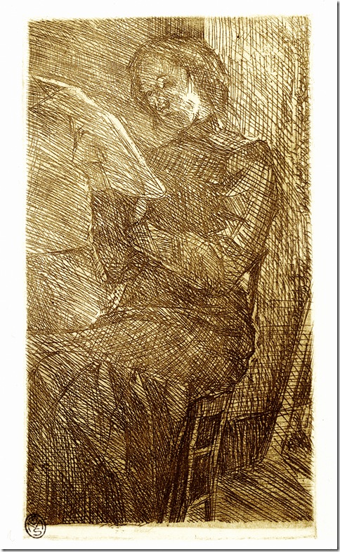 Umberto Boccioni_Donna che legge,1910 acquaforte-Milano