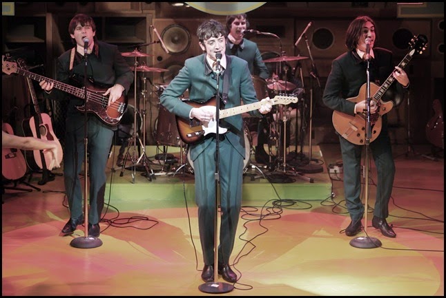 Ned Derrington, John Dagleish, Adam Sopp and George Maguire in Sunny Afternoon. Photograph by Kevin Cummins