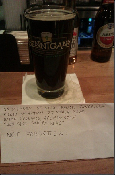 A beer for the fallen