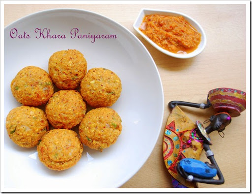 Indian Oats Recipes-Khara paniyaram Indian Oats Recipes-Khara paniyaram