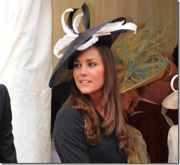Kate with black and white Philip Somerville titfer