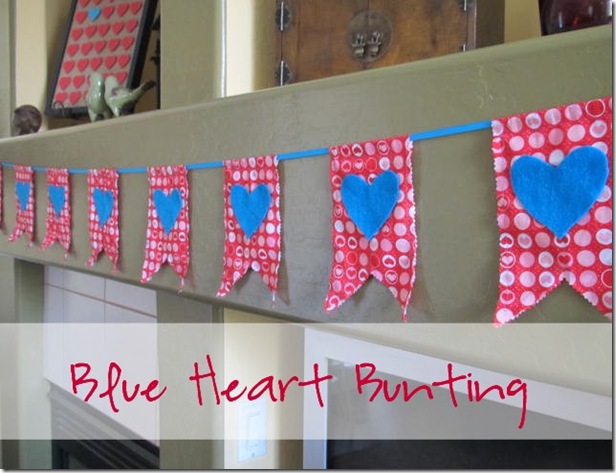 Blue Heart Bunting