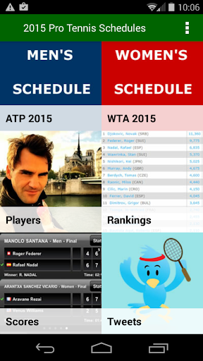 2015 Tennis Schedules ATP WTA