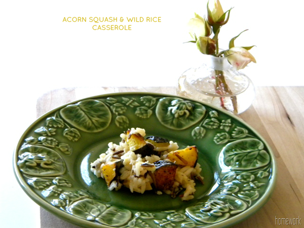 Acorn Squash and Wild Rice Casserole via homework | carolynshomework.com