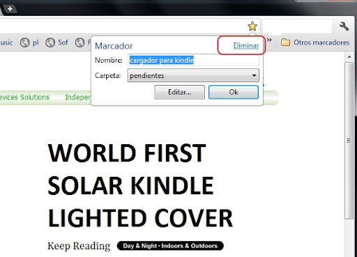 borrar un marcador en Chrome
