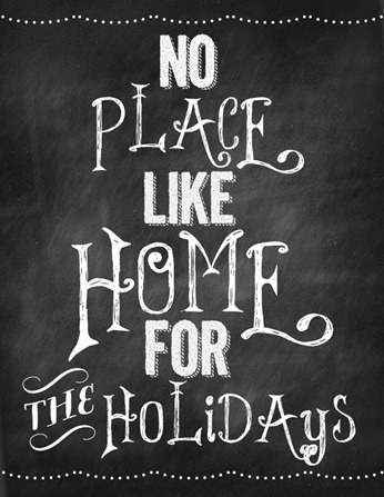 no place like home for the holidays chalkboard printable