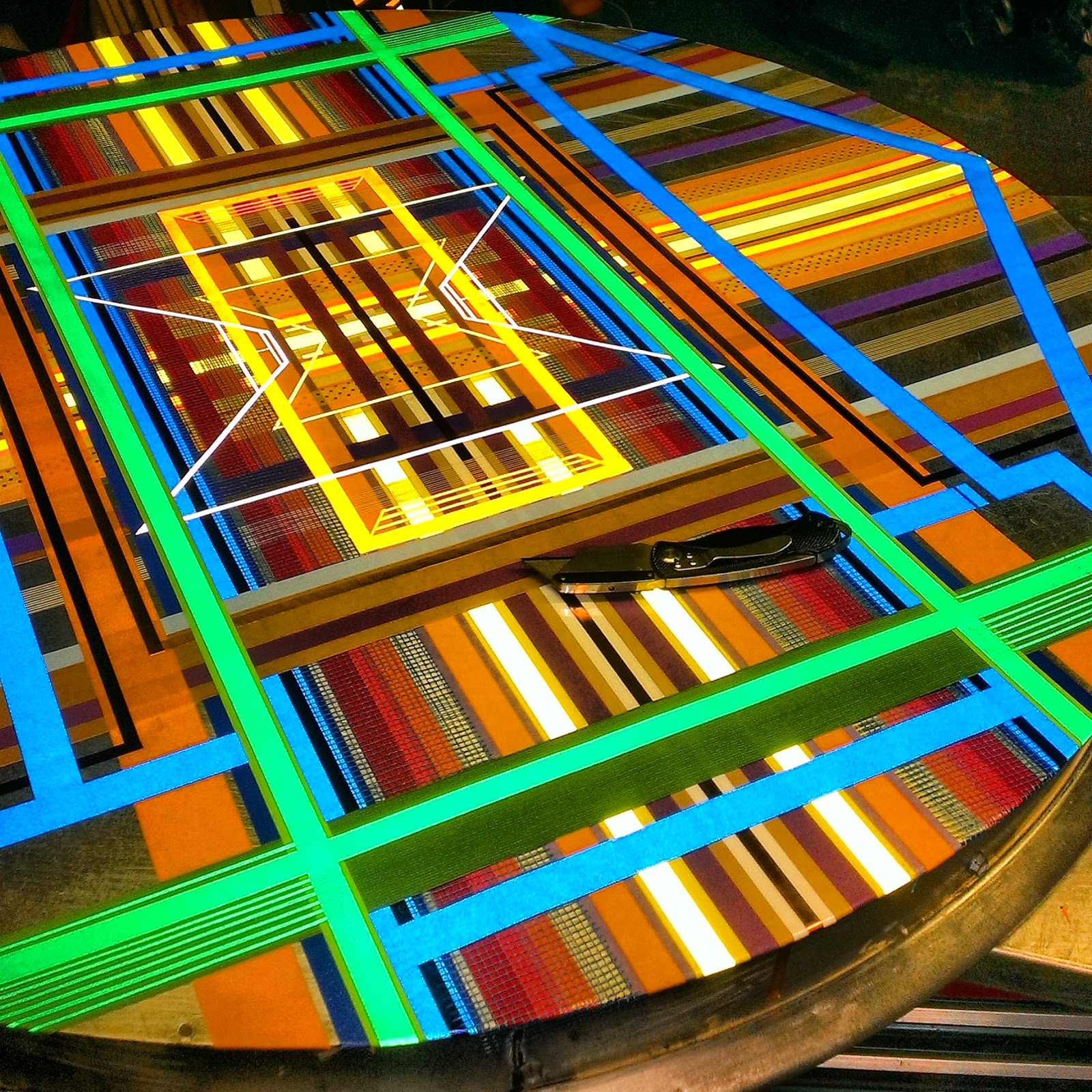 TAPED METAL CANVAS In the works,,, round metal canvas