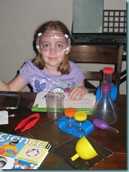 Shaylee enjoying her science kit