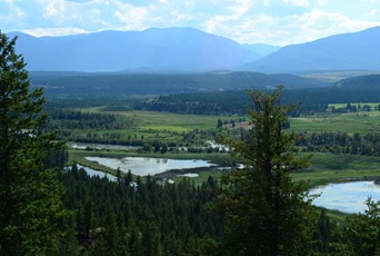 the Columbia wetlands from Radium Hot Springs