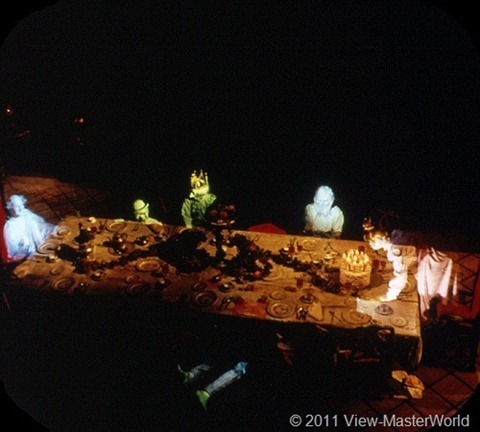 View-Master New Orleans Square (A180), Scene 3-3: Ghostly Dinner Party