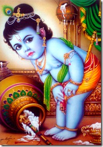 Lord Krishna stealing butter