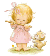gifs-animados-preciosos-momentos-niña-tocando-flauta-gatito