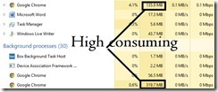 high resources in task manager