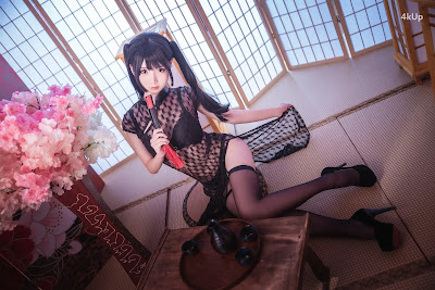Coser@面饼仙儿 No.018 黑丝情趣旗袍