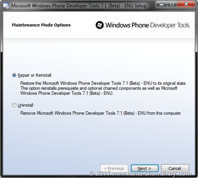 WP7.1 Mango SDK Beta 2 Installation Screen 4 WP7.1 Mango SDK Beta 2 Installation Screen 4