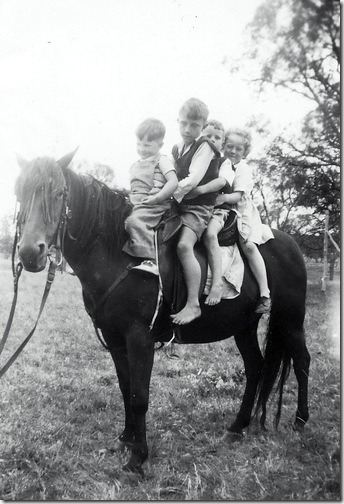 Kids on horse
