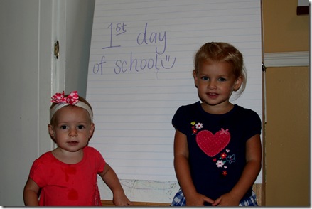 first week of school - cori and finley