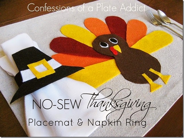 CONFESSIONS OF A PLATE ADDICT  No-Sew Thanksgiving Placemat and Napkin Ring
