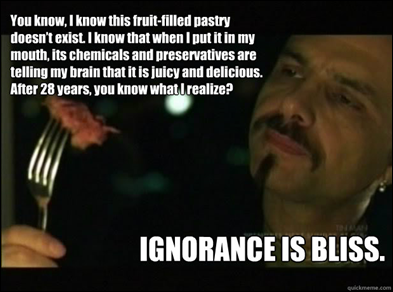 Ignorance is bliss Cypher filme Matrix