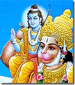Hanuman holding Lord Rama