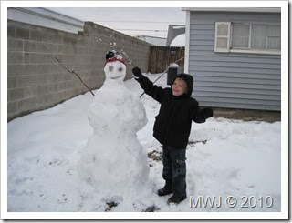 Bryce's first snowman