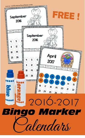 FREE2016 - 2017 Bingo Marker Calendar perfect to track the school year and learn about months, days of the week, and year for toddler, preschool, prek, kindergarten, and first grade kids. (back to school, homeschool) FREE2016 - 2017 Bingo Marker Calendar perfect to track the school year and learn about months, days of the week, and year for toddler, preschool, prek, kindergarten, and first grade kids. (back to school, homeschool)