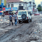 Etat de délabrement de l'avenue Bokasa à Kinshasa.
