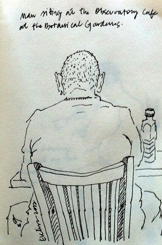 Sketch of man's back