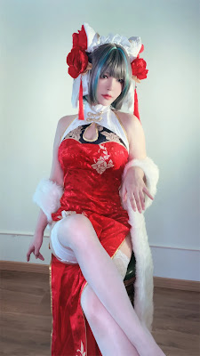 Coser@半半子 柴郡中华娘旗袍