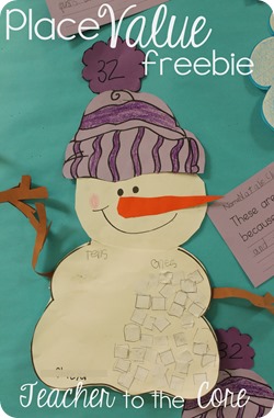 Place Value is fun to think about with this  Snowman Smart Art Freebie (5)
