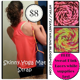 Yoga mat strap sweat pink laces