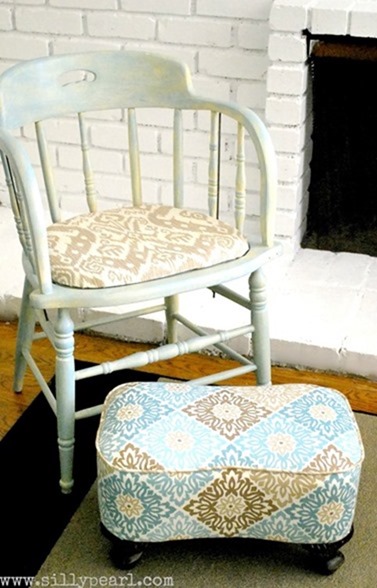 DIY Upholstered Footstool -- The Silly Pearl_thumb