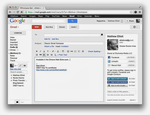 Diseño clásico de Gmail con Retro Compose 