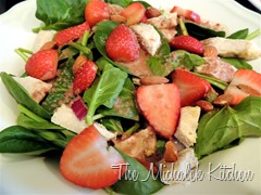 Strawberry Chicken Salad w Pom Vinagrette