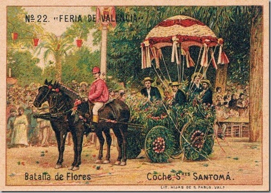 Cromo de la Batalla de Flores. Siglo XIX