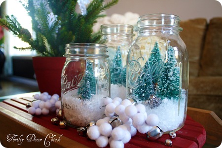 snowy Christmas anthropologie jars