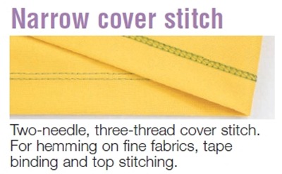 Narrow cover stitch