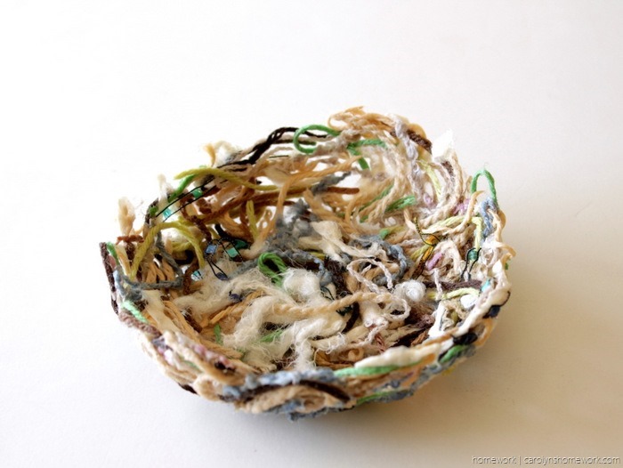 Yarn Scrap Paper Mache Nest via homework - carolynshomework (15)