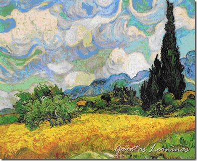 campo de trigo com Ciprestes, Van Gogh 1889