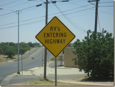 rv entering hiway