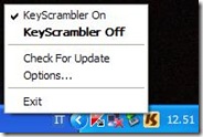 KeyScrambler Personal 3.0 gestione dal menu contestuale