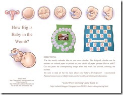 Pregnancy Calendar for Kids pg1