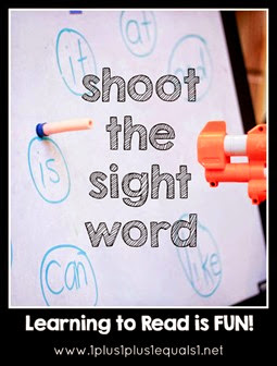 Shoot the Sight Word with a Nerf Gun!  Great Word Fun for Kids!