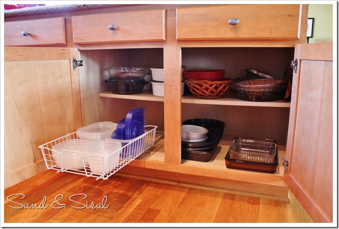 Kitchen Cabinet Organization {Taming the Tupperware} - Sand and Sisal