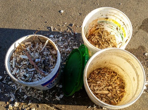 Wood Chips in Compost Buckets