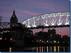 9408 Nashville, Tennessee - General Jackson Showboat Dinner Cruise - Cumberland River Pedestrian Bridge and downtown Nashville sklyline