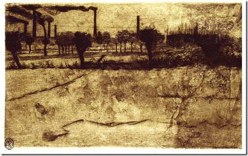 Umberto Boccioni_Periferia,1908 acquaforte e puntasecca