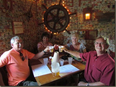 Al, Karen Margie and Roger at No Name Pub, Big Pine Key, Florida
