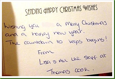 Christmas Card from Lisa at Thomas Cook Wolverhampton