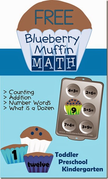 Blueberry Muffin Math - FREE Printable math games for counting, addition, number words for toddler, preschool, and kindergarten age kids Blueberry Muffin Math - FREE Printable math games for counting, addition, number words for toddler, preschool, and kindergarten age kids
